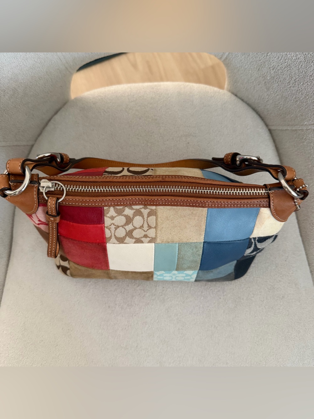 💕Rare Vintage Coach Multicolor Patchwork Shoulder Bag